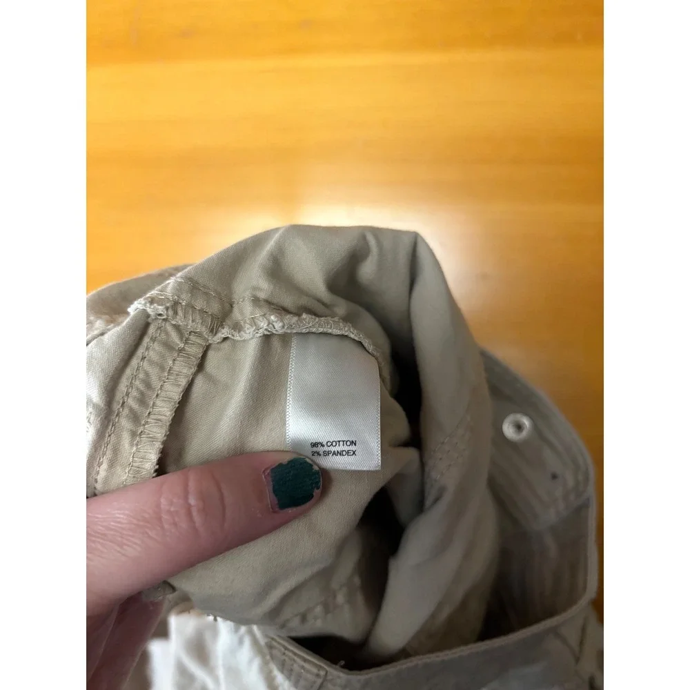 White House Black Market Womens Tan Khaki Cargo Crop Leg Pants Size 00 Utility - Picture 4 of 6